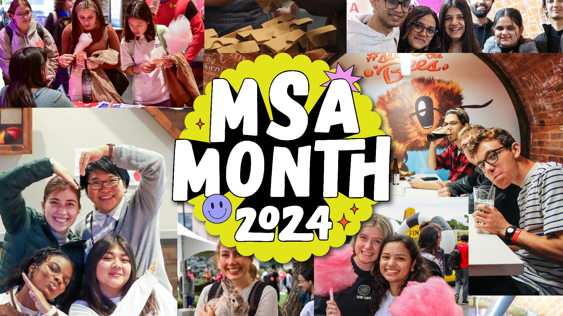 Collage of students participating in MSA activities.